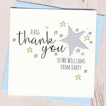 Personalised Star Teacher Thank You Card, 2 of 3