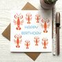 Multi Lobster Birthday Card, thumbnail 1 of 2