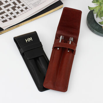 Personalised Double Leather Pen Holder, 3 of 7