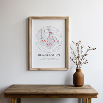 Hungaroring F1 Print, Hungary Formula One Track Circuit Poster, 3 of 3