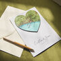 Personalised Map Location Heart Wedding Engagement Card, thumbnail 1 of 12