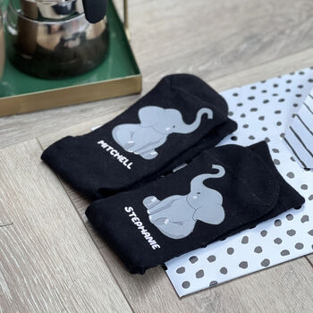 Elephants In Love Socks, 2 of 3