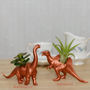 Hand Painted Copper Dinosaur Planter With Plant, thumbnail 2 of 5