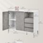 Sideboard Modern Storage Cabinet Drawers Concrete Grey, thumbnail 2 of 7