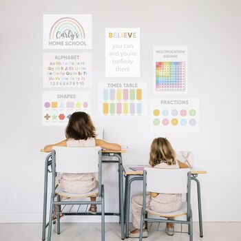 Personalised Rainbow Homeschool A3 Poster, 2 of 2