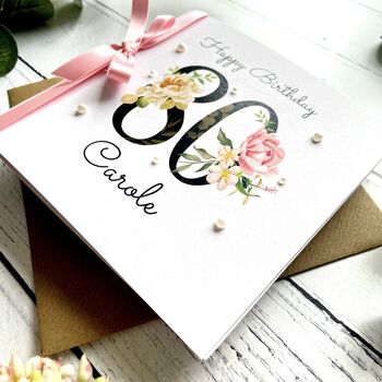 Personalised 80th Birthday Card. Handmade, 3 of 4