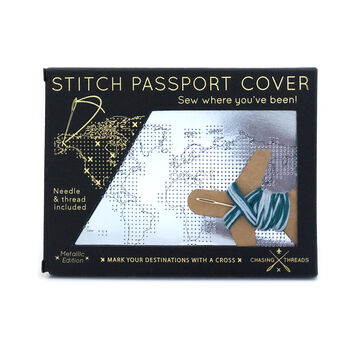 Stitch Where You've Been Vegan Leather Passport Cover, 10 of 12