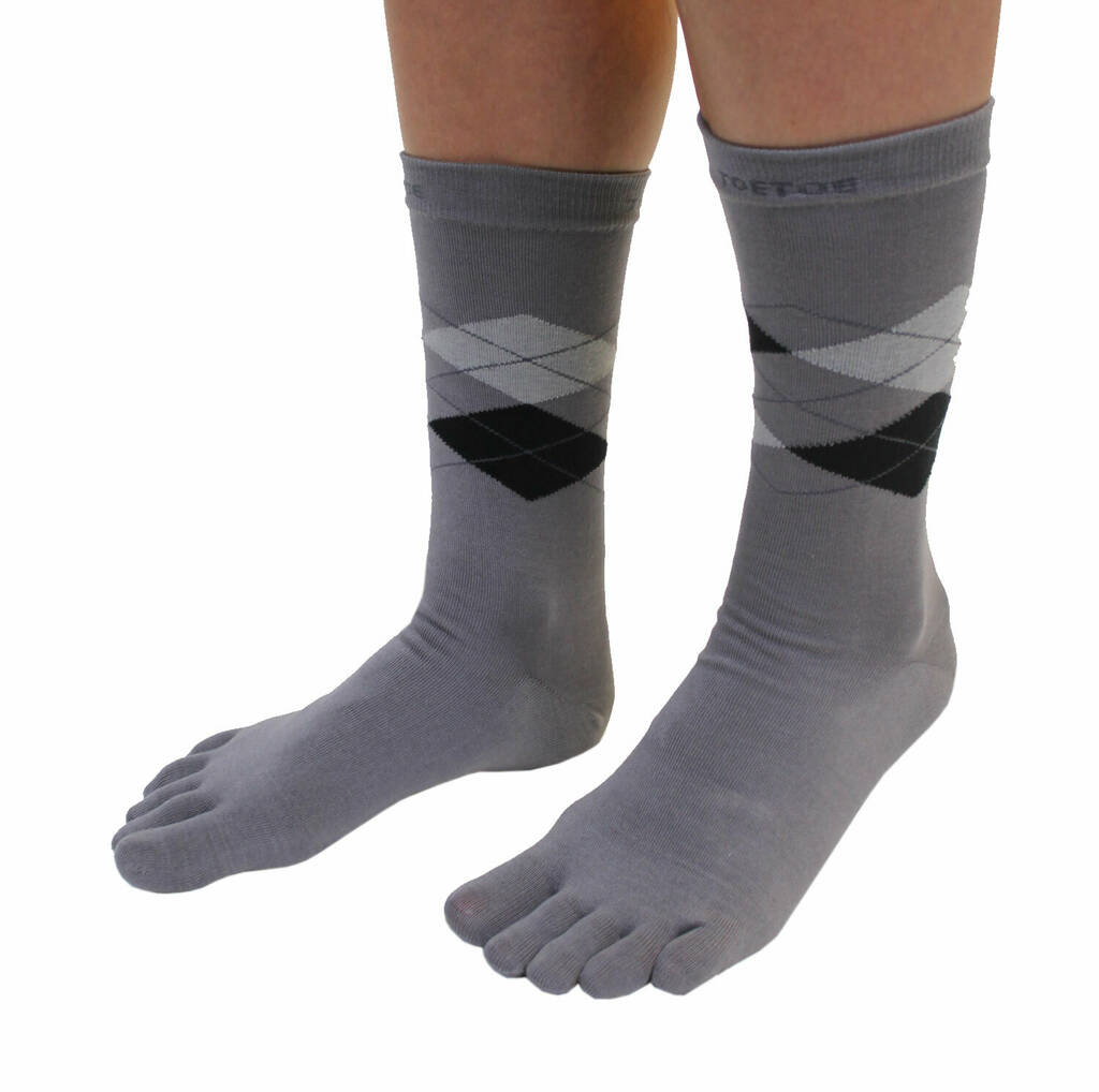 Essential Men's Argyle Cotton Toe Socks, 1 of 3
