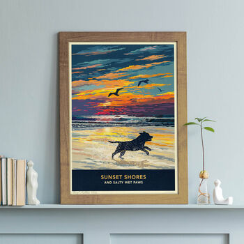 Staffordshire Bull Terrier Limited Edition Beach Sunset Gift Print, 2 of 8