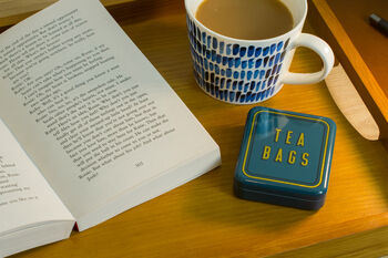 Tea Bag Travel Pocket Tin Tea Lover Gift Storage Box | Teabags Teal, 3 of 12