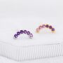 Ombre Amethyst Purple Cz Curved Bar Stud Earrings, thumbnail 2 of 11