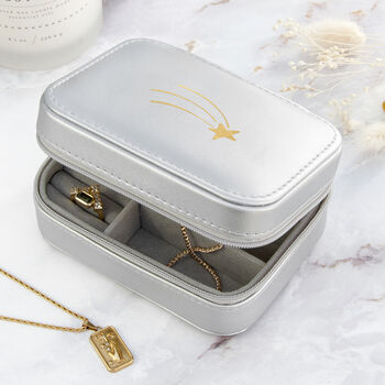 Customisable Metallic Grey Shooting Star Jewellery Case, 5 of 7