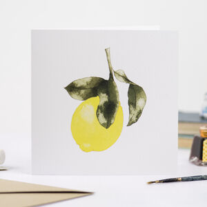 Amalfi Lemon Greetings Card By Emma Benz Art