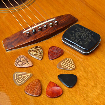Acoustic Guitar Luxury Tin Of Eight Guitar Picks, 2 of 12