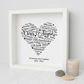 Personalised 20th Anniversary Gift For Wife Or Husband, 9 of 10