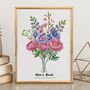 Personalised Birth Flower Mum's Bunch Print, thumbnail 3 of 10