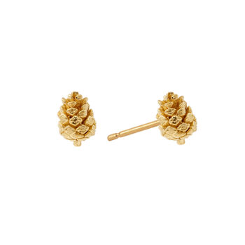 Baby Pine Cone Earrings Gold/Silver, 5 of 11
