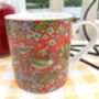 Jumbo Mug In Red Strawberry Thief Design, thumbnail 7 of 8