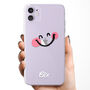 Personalised Pink Smiley Name Clear Phone Case, thumbnail 1 of 5