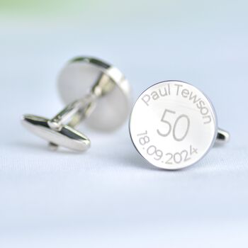 Personalised Milestone 50th Year Birthday Cufflinks, 2 of 8
