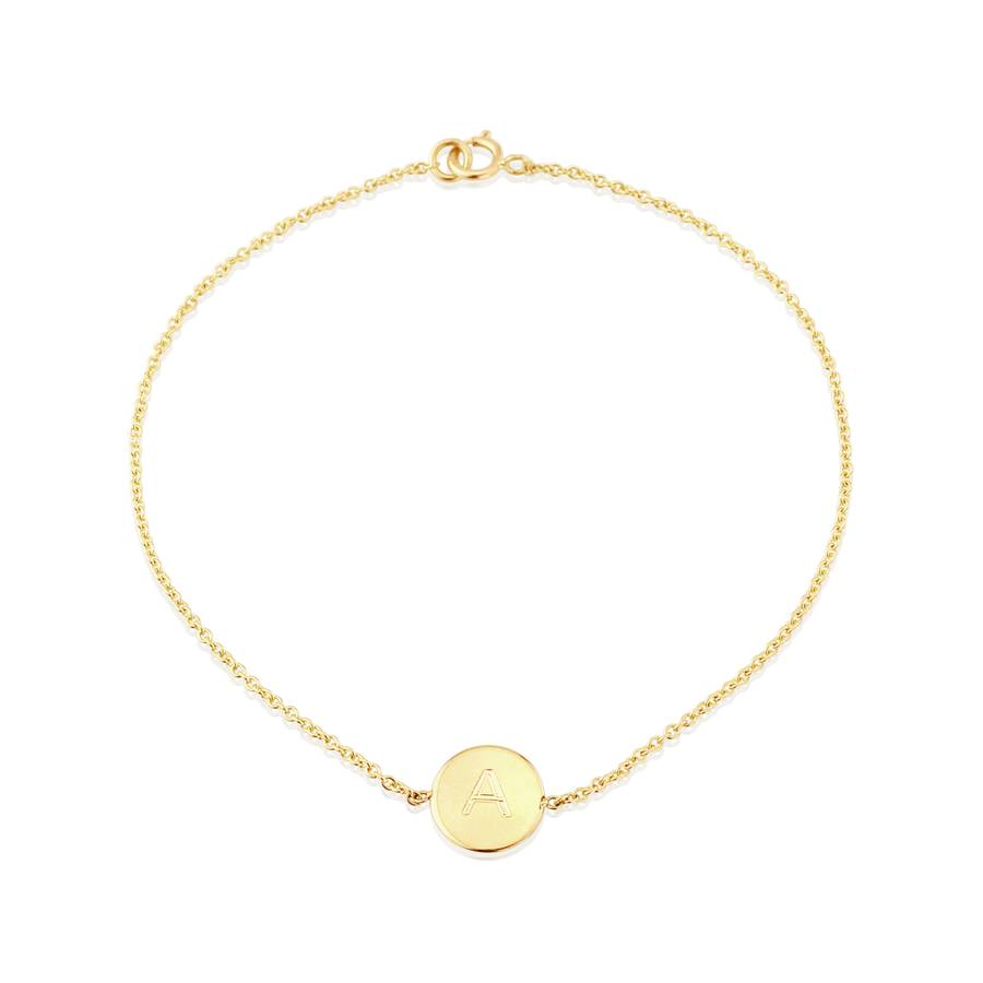 Westbourne Personalised 9ct Gold Engraved Disc Bracelet By Auree ...
