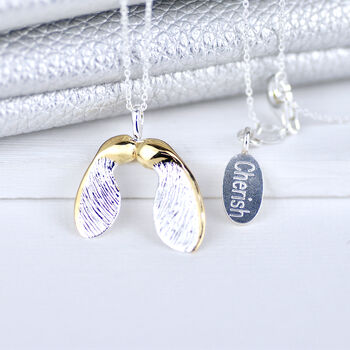 Personalised Silver And Gold Sycamore Leaf Necklace, 5 of 10