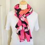 Organic Cotton Pink Retro Floral Scarf, thumbnail 1 of 3