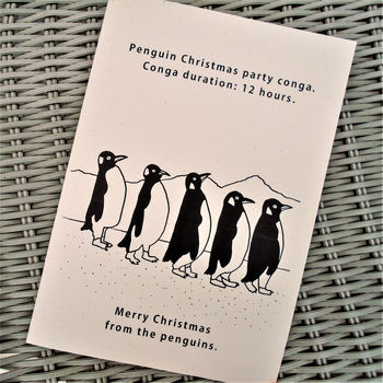 Penguin Conga Christmas Card, 2 of 2