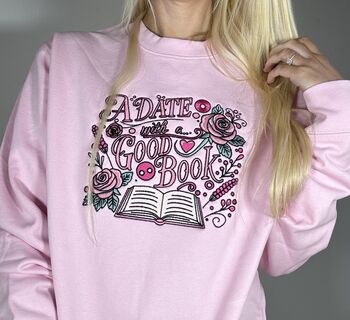 Date With A Good Book Embroidered Sweatshirt, 2 of 5