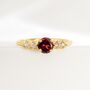 Garnet Five Stone Ring In Sterling Silver And Gold Vermeil, thumbnail 6 of 12