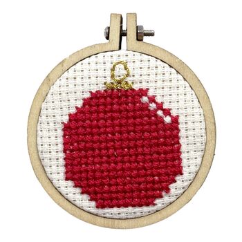 I Love Hanging With You Christmas Mini Matchbox Cross Stitch Kit, 3 of 5