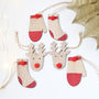 Wooden Reindeer And Stockings Decoration Set, thumbnail 1 of 2