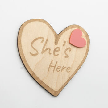 She’s Here Baby Plaque With Heart Accent, 6 of 9