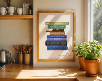 Northumberland Coast Book Stack Art Print, 4 of 6