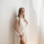 Satin Pearl Bridal Robe Bride Robe, thumbnail 8 of 9