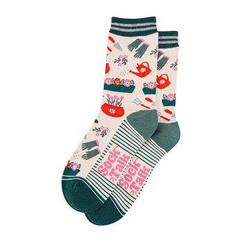 Women's Gardening Bamboo Socks Cream, 4 of 4