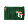 Velvet Make Up Bag With Mushroom Embroidery, thumbnail 3 of 3