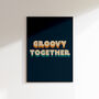 Groovy Together Retro Print On Textured Paper, thumbnail 2 of 6