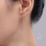 White Opal With Chain Dangle Stud Earrings, thumbnail 4 of 11