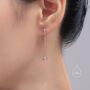 White Opal With Chain Dangle Stud Earrings, thumbnail 4 of 12