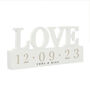 Personalised Date Wooden Love Block Sign Ornament, thumbnail 4 of 4