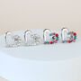 Sparkly Crystal Heart Stud Earrings, thumbnail 2 of 3