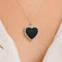 Twinkling Yellow Gold Plated Onyx Heart Necklace, thumbnail 1 of 11