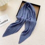 Solid Blue Silk Scarf Pleated Style, thumbnail 2 of 5