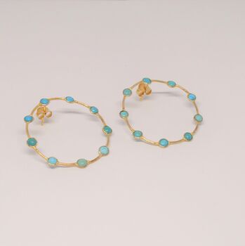 Turquoise Hoop Earrings, 2 of 6