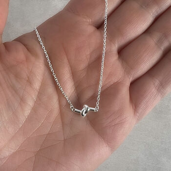 Sterling Silver Friendship Knot Necklace, 4 of 12