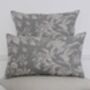 Floraison Floral Manoir Grey Linen Square Cushion, thumbnail 2 of 3