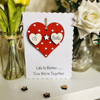 Personalised Valentines Card Double Heart Initials, 3 of 12