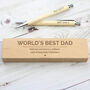 Personalised Classic Wooden Pen And Pencil Box Set, thumbnail 1 of 8