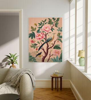 Japanese Pink Chinoiserie Bird Art Print, 2 of 2